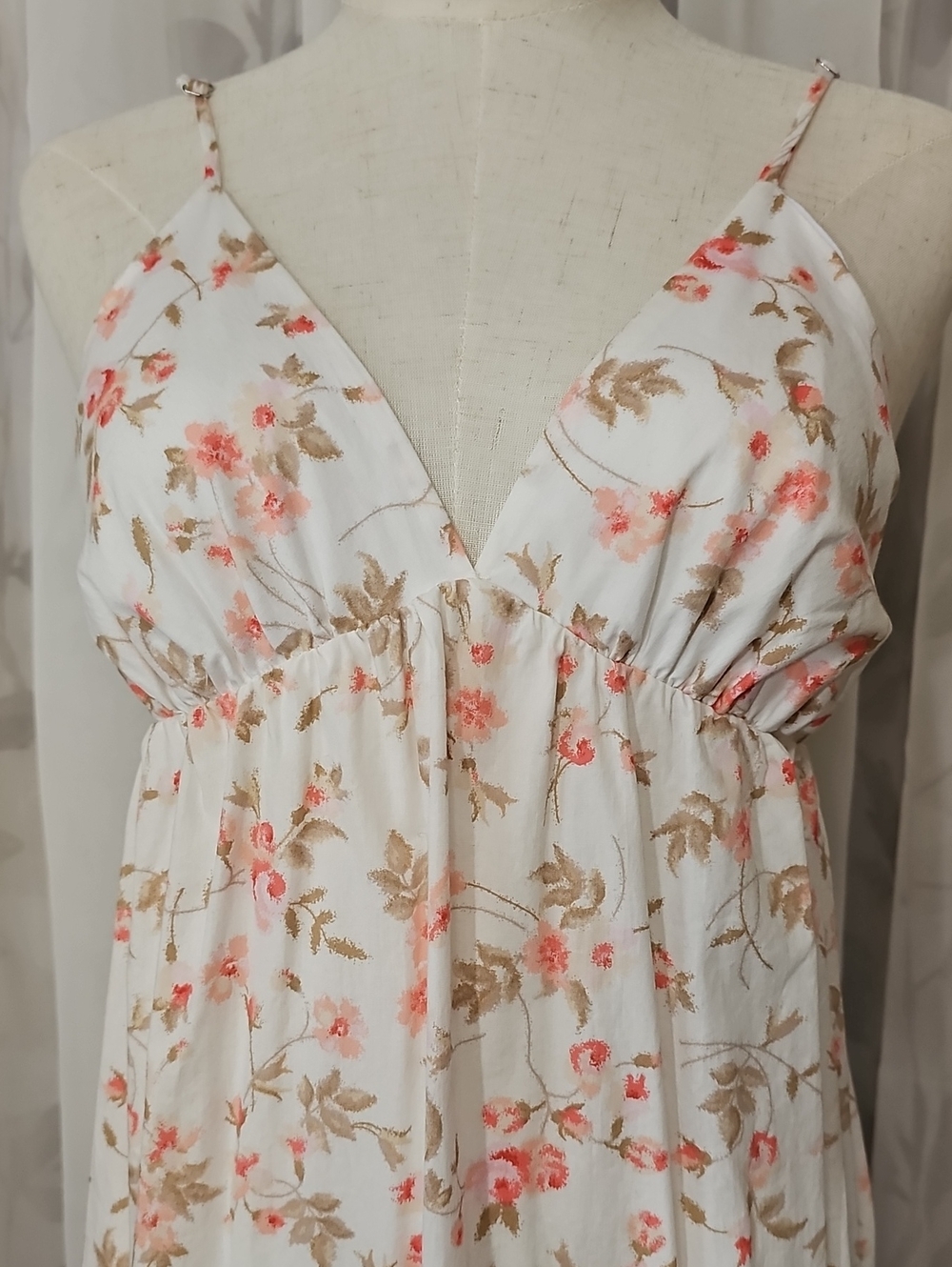 HAUTE MONDE White Floral Maxi Dress with Pink & Sage Print - Picture 10 of 10